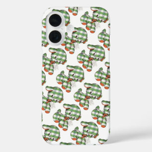 Coques iPhone 16 Vintage Noël En vichy Chien Chien coquelicot anima