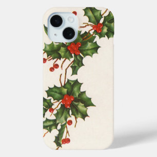 Coque Case-Mate iPhone Vintage Noël, Holly Plante avec les baies rouges