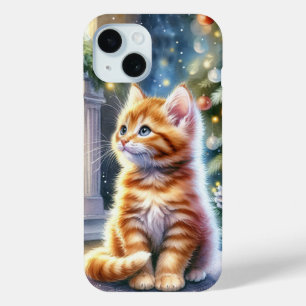 Coque Case-Mate iPhone Vintage Noël Jaune Kitten