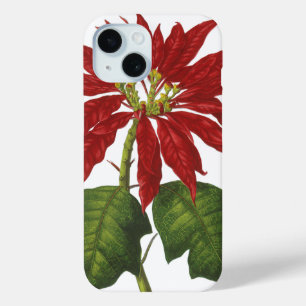 Coque Case-Mate iPhone Vintage Noël, Rouge Poinsettia Plante d'hiver