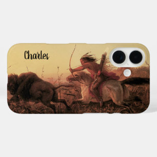 Coques iPhone 16 Vintage Ouest, Chasse aux buffles indiens par Char