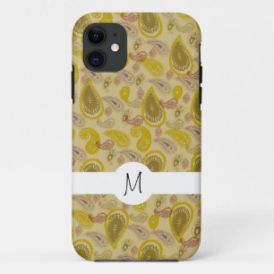 Coque Case-Mate iPhone Vintage Paisley Print Gold Brown