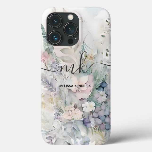 Coques Case-Mate iPhone Vintage Pastel Botanique Floral Fern Monogramme No (Verso)