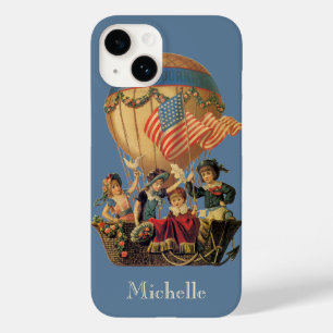 Coque Case-Mate iPhone Vintage patriotique, enfants dans une montgolfière