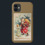 Case-Mate iPhone Case Vintage Père Noël Christmas Angel Gold<br><div class="desc">C'est une Vintage scène de Noël victorienne Père Noël & Angel pour donner à votre téléphone un esprit de vacances.</div>