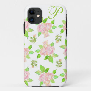 Coque Case-Mate iPhone Vintage Pink Albertine Motif Rose sur Blanc