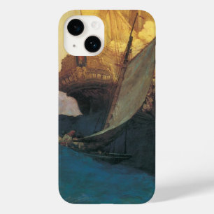 Coque Pour iPhone 14 Vintage Pirate, attaque contre un galion par Howar