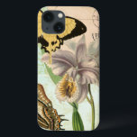 Etui iPhone Case-Mate Vintage Postcard with Butterflies and Flowers<br><div class="desc">This print of a vintage postcard with lavender flowers and colorful butterflies was created by Vision Studio. A great piece that would amazing on any wall. Order yours today!</div>