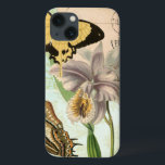 Etui iPhone Case-Mate Vintage Postcard with Butterflies and Flowers<br><div class="desc">This print of a vintage postcard with lavender flowers and colorful butterflies was created by Vision Studio. A great piece that would amazing on any wall. Order yours today!</div>