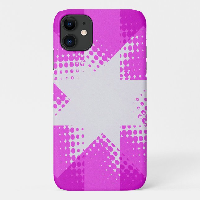 Coques Case-Mate iPhone Vintage purple halftone star (Dos)