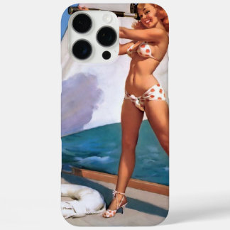 Coque iPhone 16 Pro Max Vintage Retro Elvgren voile voile marin ou Pin-up
