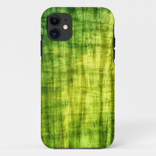 Coque iPhone 11 Vintage Retro Green Wood Art Abstrait