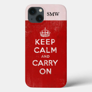 Coques Pour iPhone Vintage rouge profond et détendu, gardez le calme