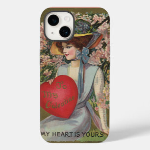 Coque Pour iPhone 14 Vintage Saint Valentin, élégante dame au coeur