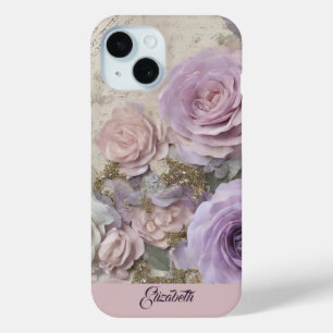 Coque Case-Mate iPhone Vintage shabby chic Pink Nom personnalisé