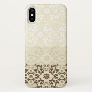Coque iPhone X Vintage trempé Élégant Chic Lace Damas Florales
