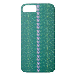 Coque iPhone 8/7 Vintage Turquoise Floral Violets fond d'écran moti