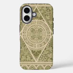 Coque Pour iPhone 16 Vintage vert Art Nouveau motif floral
