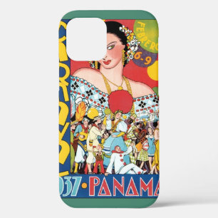 Coque iPhone 12 Vintage voyage 1937 Panama Carnival Party Femme