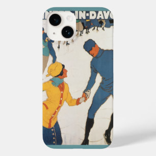 Coque Case-Mate iPhone Vintage voyage, Art Déco, Winter Davos Suisse