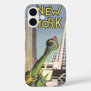 Coque Pour iPhone 16 Vintage voyage, Célèbre ville de New York