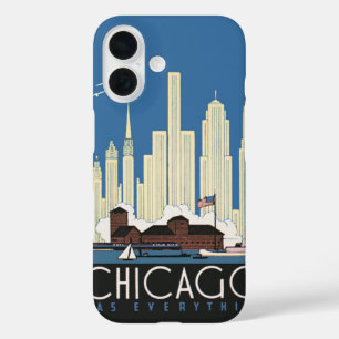 Coques iPhone 16 Vintage voyage Chicago a tout City Skyline