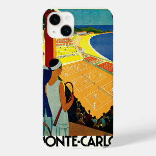 Coque Pour iPhone 14 Plus Vintage voyage, Tennis, Sports, Monte Carlo Monaco