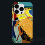 Coque Pour iPhone 14 Pro Vintage voyage, Tennis, Sports, Monte Carlo Monaco<br><div class="desc">Illustration vintage Voyage européen ou étiquette de bagages de Monte Carlo à Monaco avec un couple tenant des raquettes de tennis et regardant un tournoi de tennis près de la plage et la belle mer Méditerranée bleue. Amour et romantisme sur les courts de tennis. Monte Carlo est le casino le...</div>