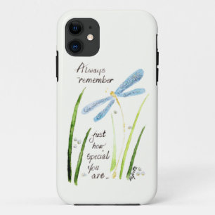 Case-Mate iPhone Case Vintage Watercolor Dragonfly Always Remember text 