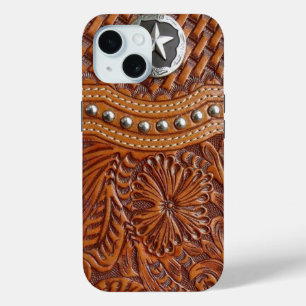 Coque Case-Mate iPhone vintage western pays motif en cuir clouté
