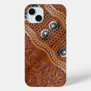 Coque Case-Mate iPhone vintage western pays motif en cuir clouté