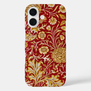 Coque Pour iPhone 16 Vintage William Morris Cherwell Rouge Floral Art