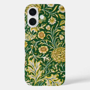 Coque Pour iPhone 16 Vintage William Morris Cherwell Vert Floral Art