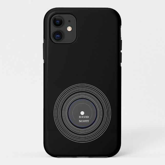 Coques Case-Mate iPhone Vinyle Lp noir personnalisé (Dos)