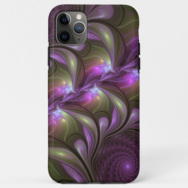 Coques Case-Mate iPhone Violet Abstrait violet violet kaki fractal (Dos)
