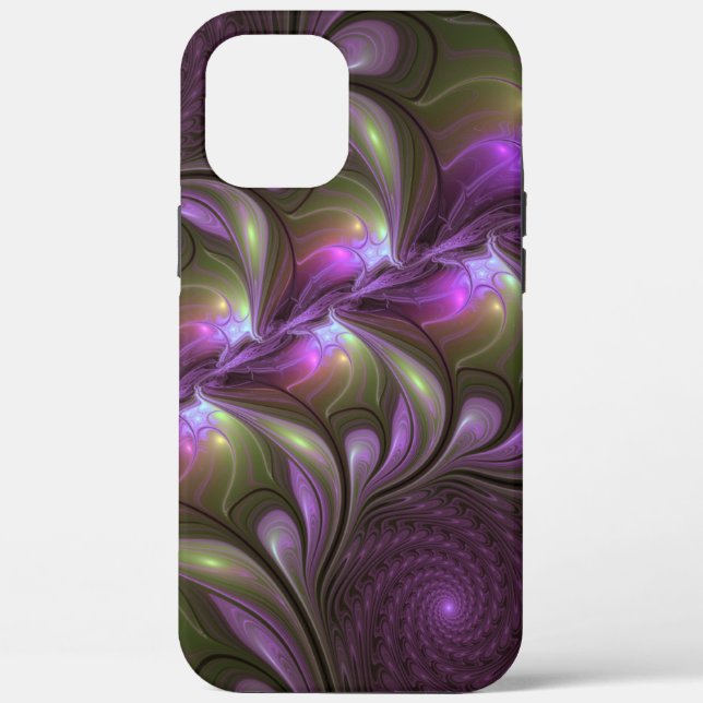 Coques Case-Mate iPhone Violet Abstrait violet violet kaki fractal (Verso)