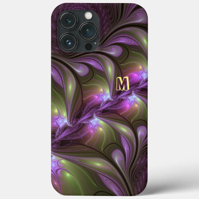 Coques Case-Mate iPhone Violet Abstrait violet violet kaki fractal (Verso)