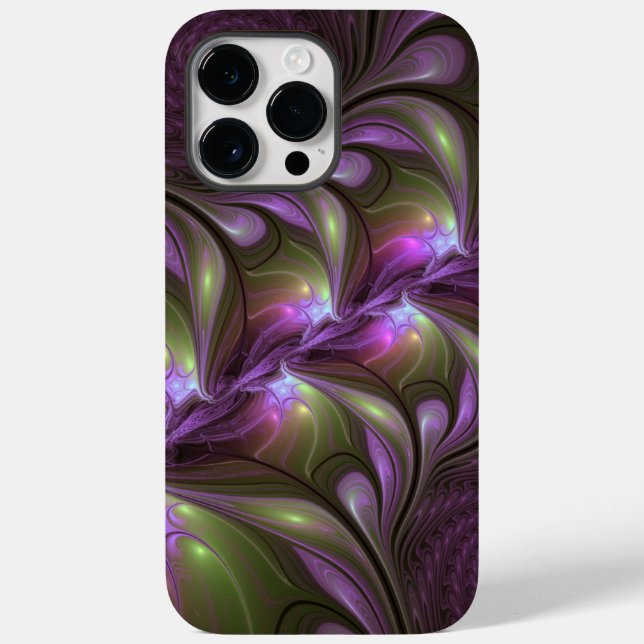 Coques Case-Mate iPhone Violet Abstrait violet violet kaki fractal (Verso)
