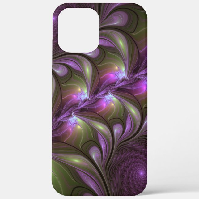 Coques Case-Mate iPhone Violet Abstrait violet violet kaki fractal (Verso)