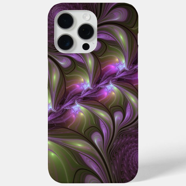 Coques Case-Mate iPhone Violet Abstrait violet violet kaki fractal (Verso)
