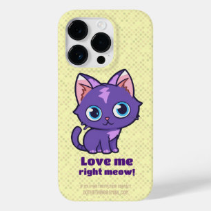 Coque Case-Mate iPhone Violet Anime Chat Vector Art Jaune