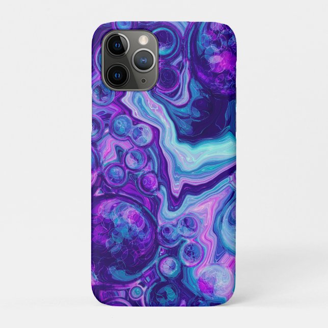Coques Case-Mate iPhone Violet, Bleu, Marbre Rose Bokeh Fluid Art (Dos)