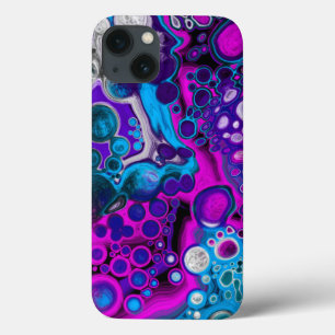 Case-Mate iPhone Case Violet, bleu moderne Abstrait Fluid Art Cellule de