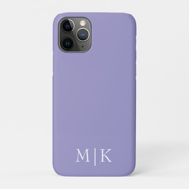 Coques Case-Mate iPhone Violet et blanc | Monogramme moderne (Dos)