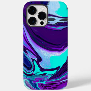 Coque Case-Mate iPhone Violet et Turquoise Abstrait Fluid Art