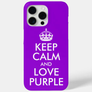 Coque Case-Mate iPhone Violet foncé et blanc Garder calme et amour violet