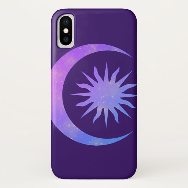 Coques Case-Mate iPhone Violet Indigo Pourpre Lune & Soleil Zen (Dos)
