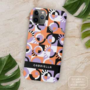 Coque Case-Mate iPhone Violet Pourpre Noir Orange Motif d'Art de la Pério