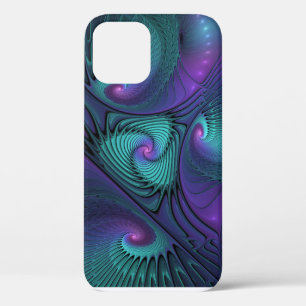 Case-Mate iPhone Case Violet Rencontre Turquoise Art Fractal Abstrait Mo