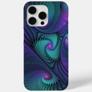Coque Case-Mate iPhone Violet Rencontre Turquoise Art Fractal Abstrait Mo